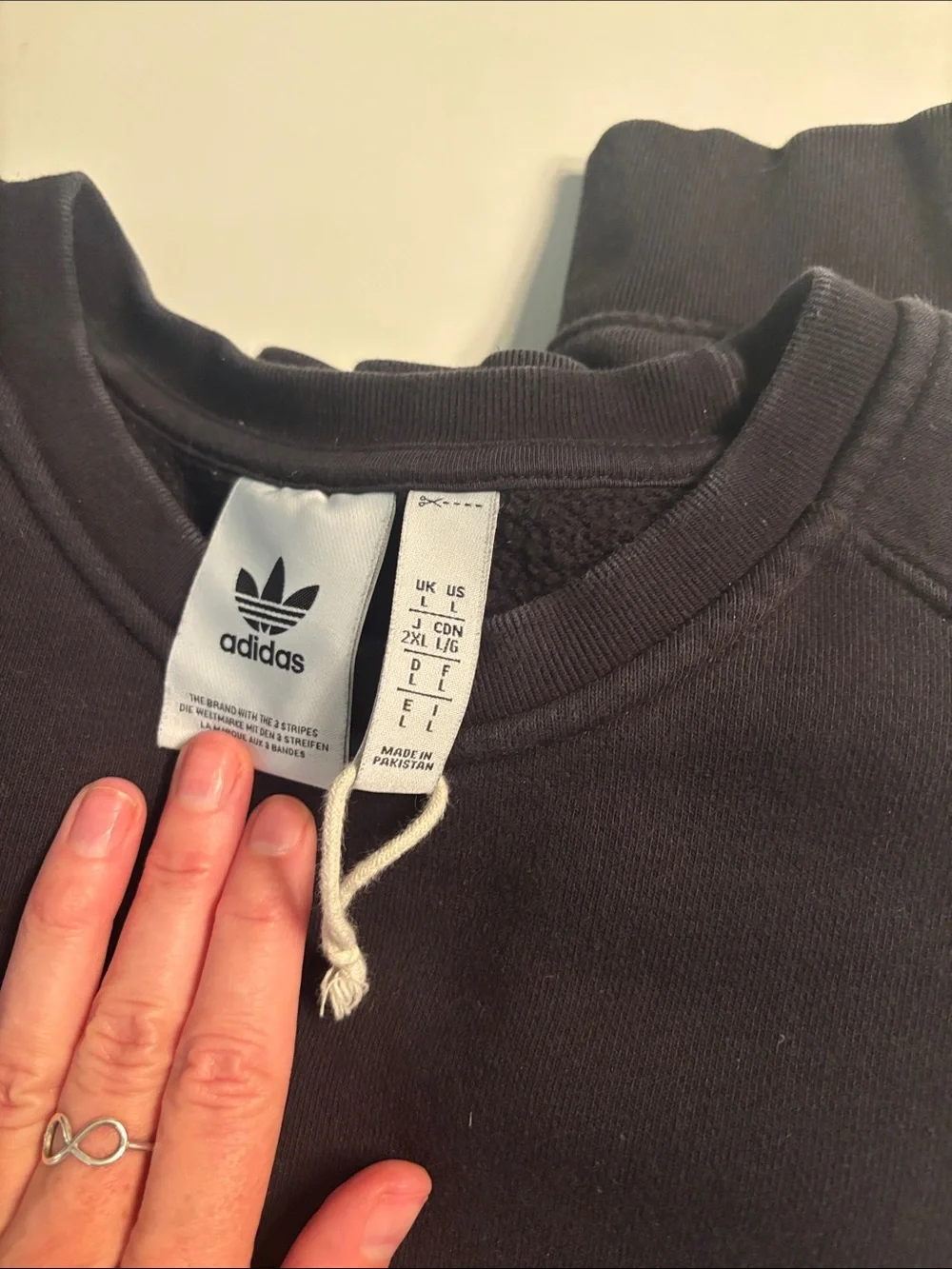 adidas Black Crewneck Sweatshirt with White Trefoil Logo